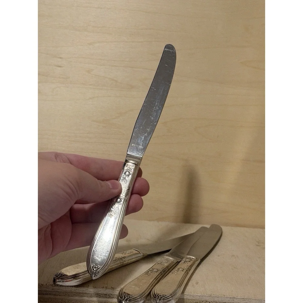 Stainless Vintage Steel Knives 4 Vine Design